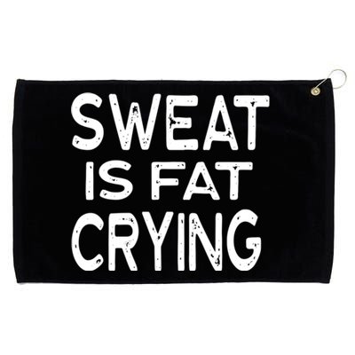 Sweat Is Fat Crying Yoga Barre Weights Funny Kettle Class Gift Grommeted Golf Towel