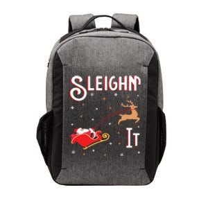 Sleighin It Funny Christmas Pun Sleighing Santa Sleigh Xmas Gift Vector Backpack