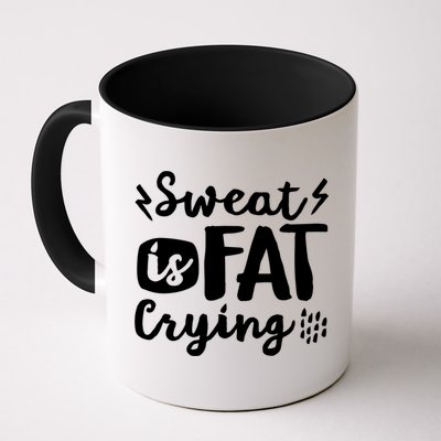Sweat Is Fat Crying Fun Doodle Funny Workout Saying Cry Gift Mug