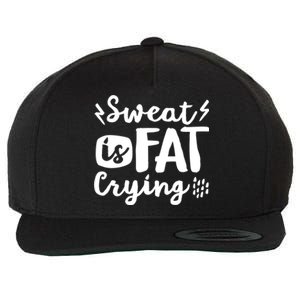 Sweat Is Fat Crying Fun Doodle Funny Workout Saying Cry Gift Wool Snapback Cap