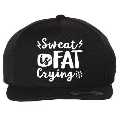 Sweat Is Fat Crying Fun Doodle Funny Workout Saying Cry Gift Wool Snapback Cap