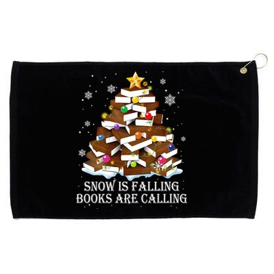 Snow Is Falling Books Are Calling Christmas Tree Books Lover Gift Grommeted Golf Towel