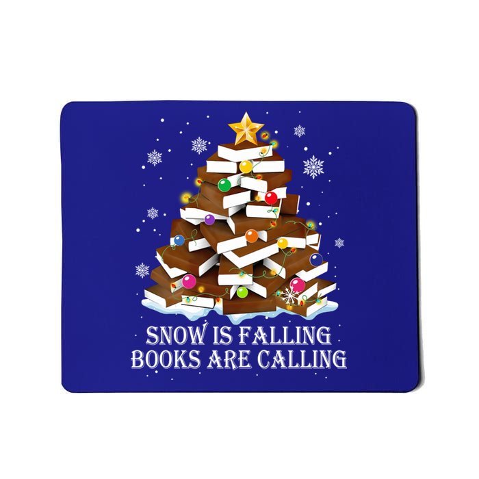 Snow Is Falling Books Are Calling Christmas Tree Books Lover Gift Mousepad