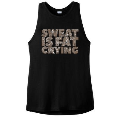 Sweat Is Fat Crying Funny Comical Gift Fitness Gym Gift Ladies PosiCharge Tri-Blend Wicking Tank