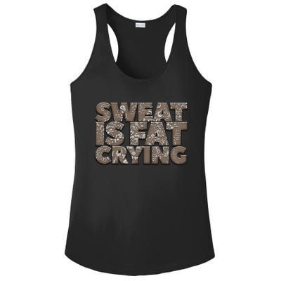 Sweat Is Fat Crying Funny Comical Gift Fitness Gym Gift Ladies PosiCharge Competitor Racerback Tank