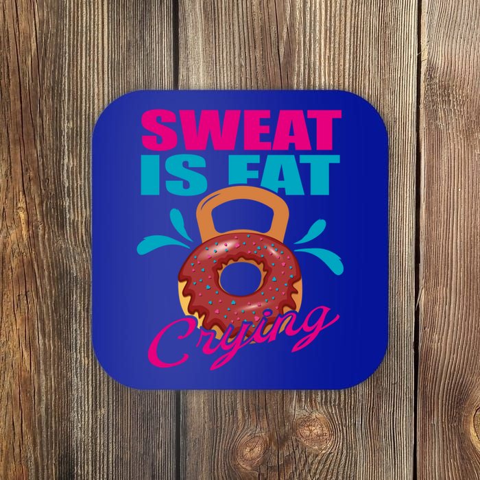 Sweat Is Fat Crying Bodybuilding Workout Gym Gift Coaster