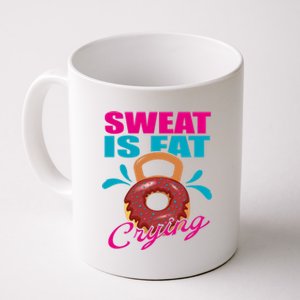 Sweat Is Fat Crying Bodybuilding Workout Gym Gift Coffee Mug