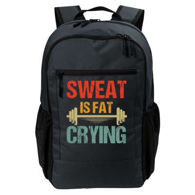 Sweat Is Fat Crying Retro Vintage Workout Gym Fitness Gift Daily Commute Backpack