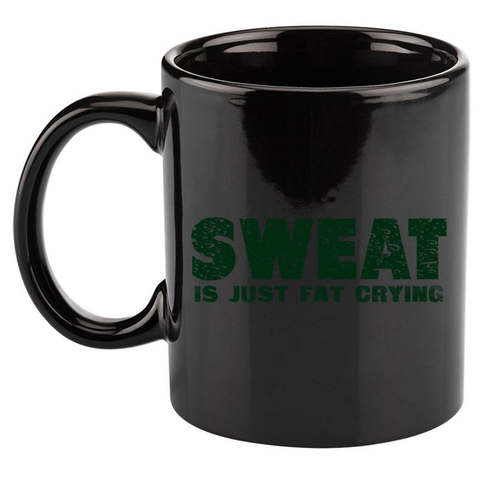 Sweat Is Fat Crying Gift 11oz C Handle Ceramic Mug