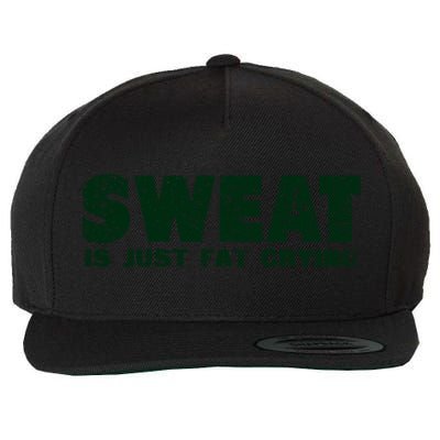 Sweat Is Fat Crying Gift Wool Snapback Cap
