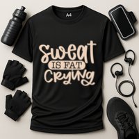 Sweat Is Fat Crying Gift Cooling Performance Crew T-Shirt