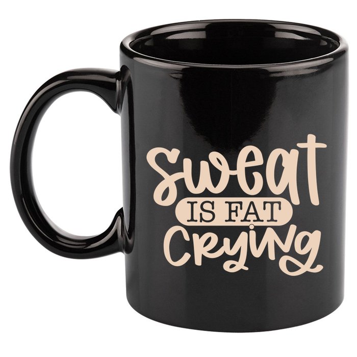 Sweat Is Fat Crying Gift 11oz C Handle Ceramic Mug