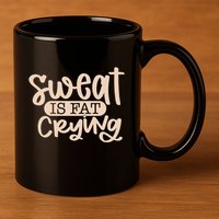 Sweat Is Fat Crying Gift 11oz C Handle Ceramic Mug