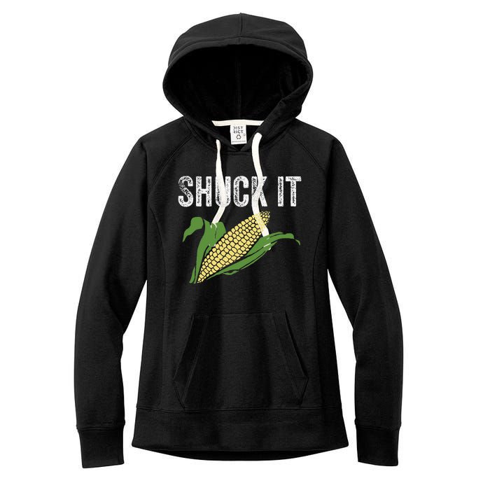 Shuck It Funny Farmer Corn Lover Market Festival Women's Fleece Hoodie