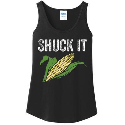 Shuck It Funny Farmer Corn Lover Market Festival Ladies Essential Tank