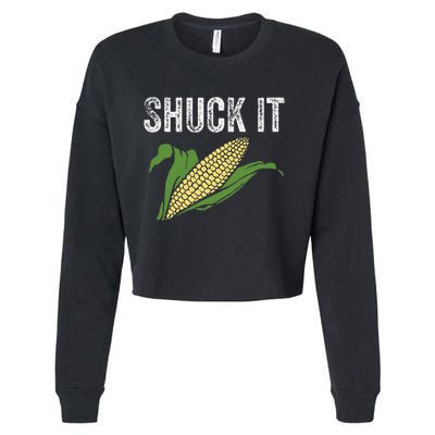 Shuck It Funny Farmer Corn Lover Market Festival Cropped Pullover Crew