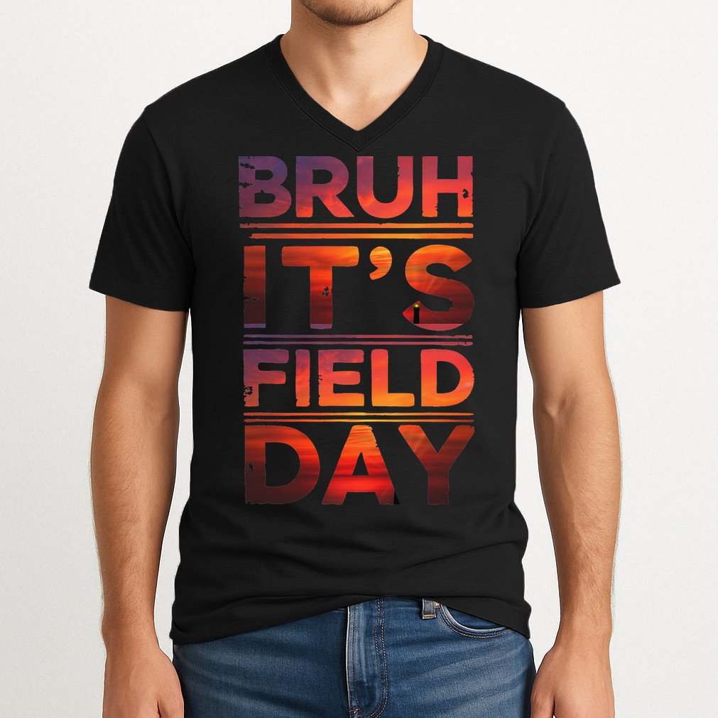 School Its Field Day Schooloutdoor Funny Field Day Summer V-Neck T-Shirt