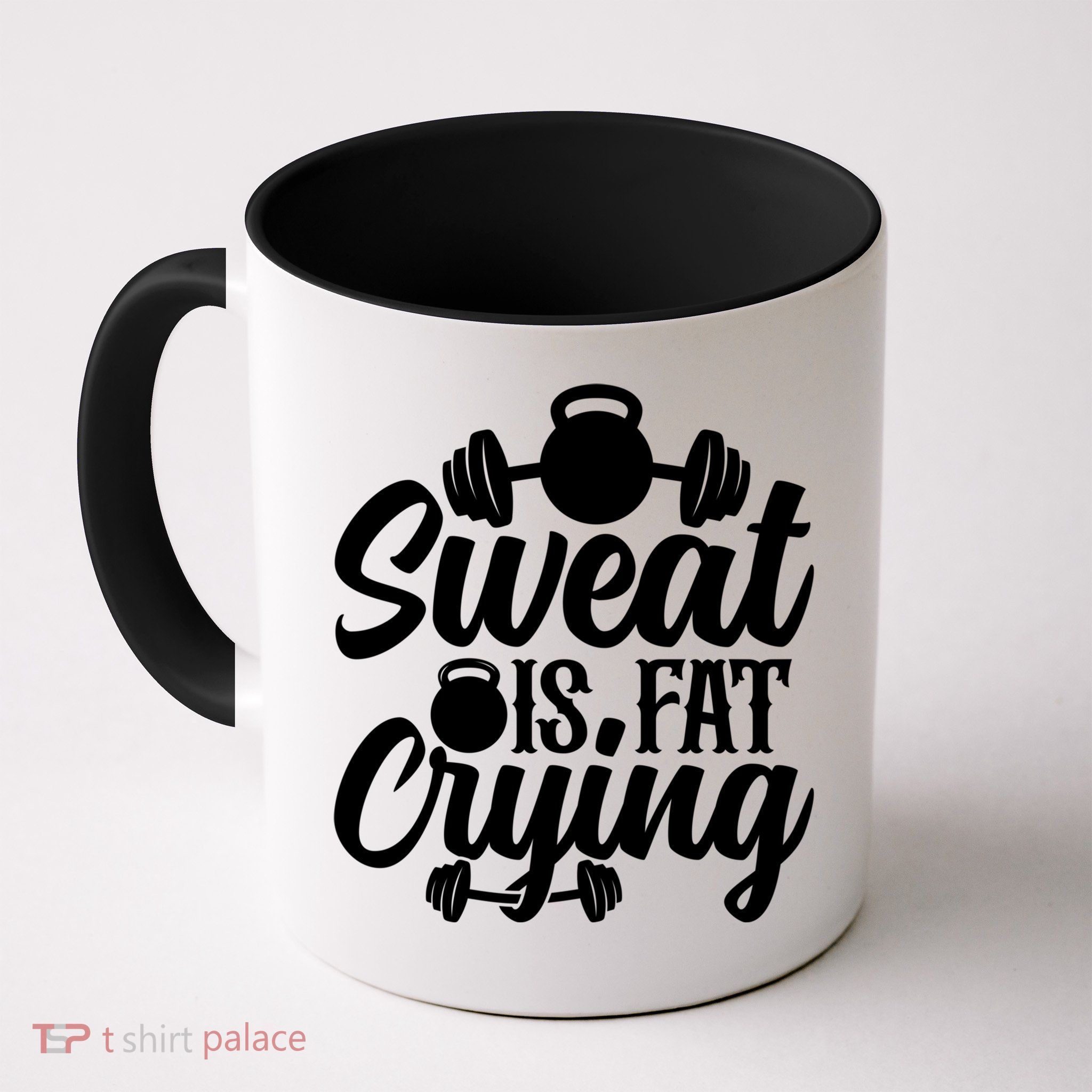 Sweat Is Fat Crying Workout Fitness Gym Funny Bodybuilding Gift Mug