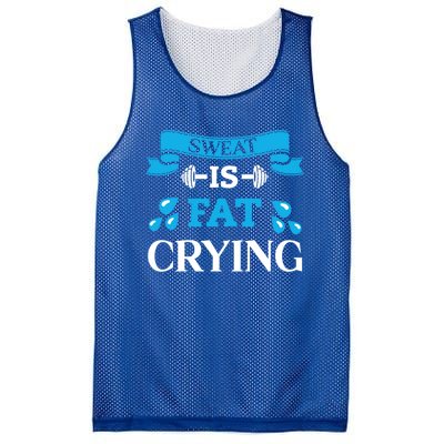 Sweat Is Fat Crying Workout Gym Fitness Gift Mesh Reversible Basketball Jersey Tank