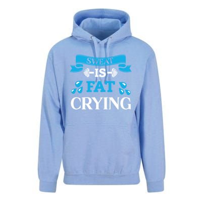 Sweat Is Fat Crying Workout Gym Fitness Gift Unisex Surf Hoodie