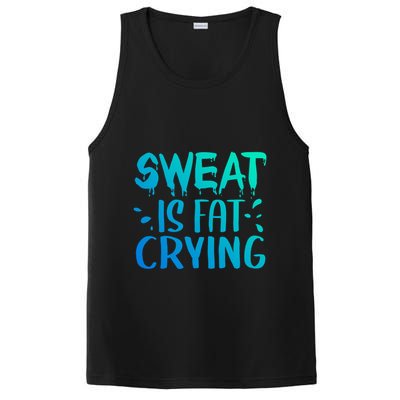 Sweat Is Fat Crying Funny Gym Work Out Gift PosiCharge Competitor Tank