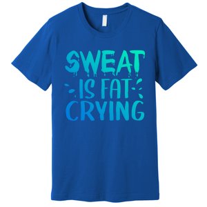 Sweat Is Fat Crying Funny Gym Work Out Gift Premium T-Shirt