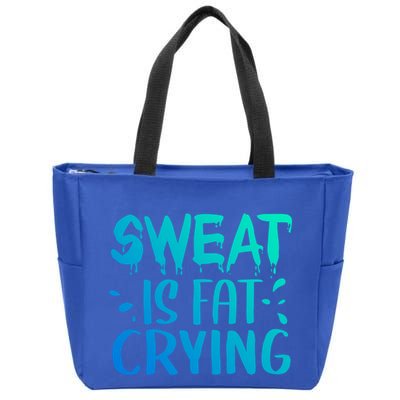 Sweat Is Fat Crying Funny Gym Work Out Gift Zip Tote Bag