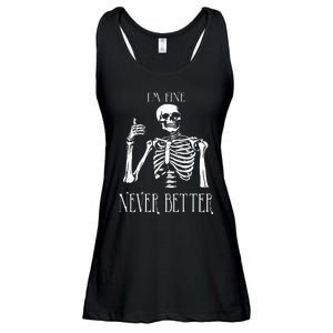 Skeleton IM Fine Never Better Ladies Essential Flowy Tank