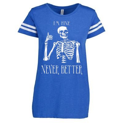 Skeleton IM Fine Never Better Enza Ladies Jersey Football T-Shirt