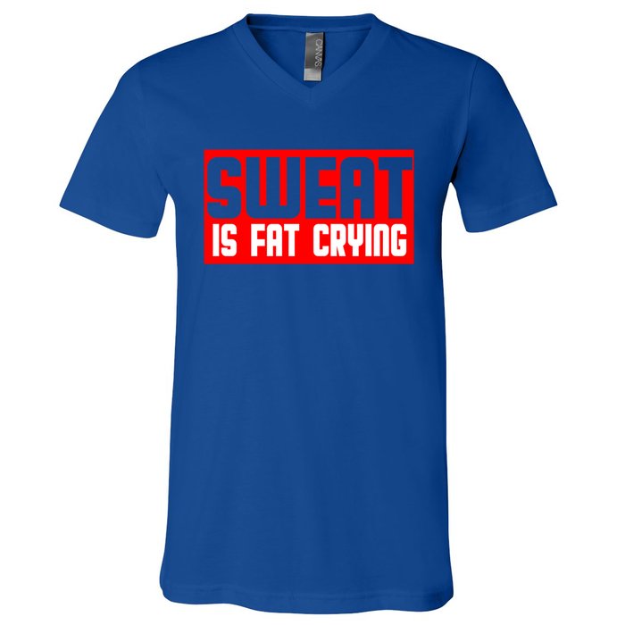 Sweat Is Fat Crying Cool Gift V-Neck T-Shirt