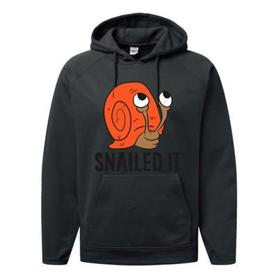 Snailed It Funny Snails Performance Fleece Hoodie