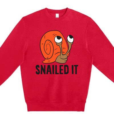 Snailed It Funny Snails Premium Crewneck Sweatshirt