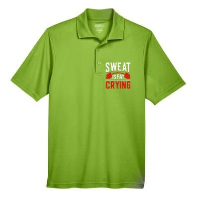 Sweat Is Fat Crying Cute Gift Men's Origin Performance Piqué Polo