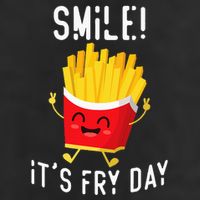 Smile ItS Fry Day Funny Kawaii Hot Fries French Fries Lover 7 Panel Mesh Trucker Snapback Hat