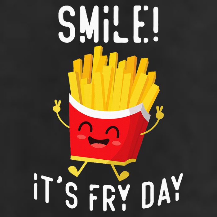 Smile ItS Fry Day Funny Kawaii Hot Fries French Fries Lover 7 Panel Mesh Trucker Snapback Hat