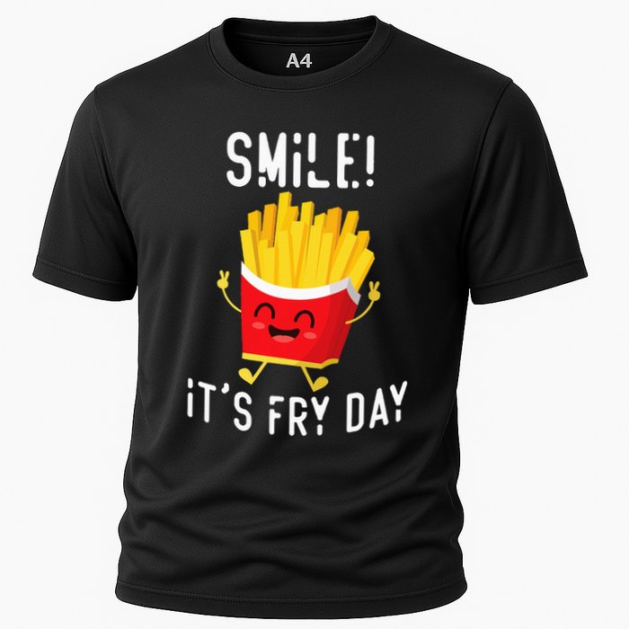 Smile ItS Fry Day Funny Kawaii Hot Fries French Fries Lover Cooling Performance Crew T-Shirt