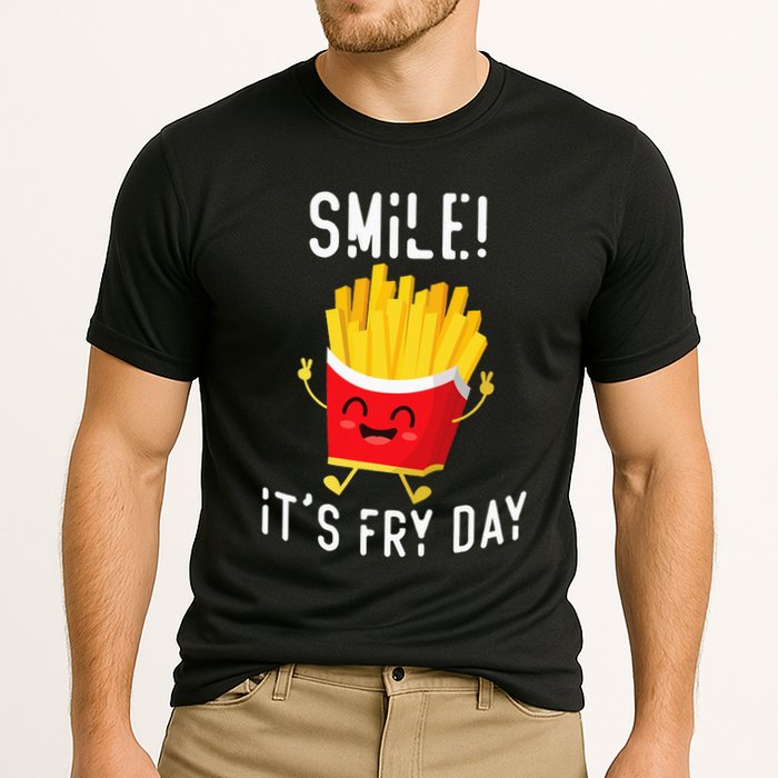 Smile ItS Fry Day Funny Kawaii Hot Fries French Fries Lover Cooling Performance Crew T-Shirt