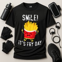 Smile ItS Fry Day Funny Kawaii Hot Fries French Fries Lover Cooling Performance Crew T-Shirt