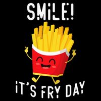 Smile ItS Fry Day Funny Kawaii Hot Fries French Fries Lover Cooling Performance Crew T-Shirt