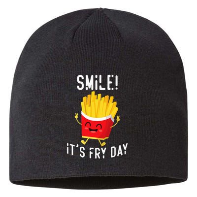 Smile ItS Fry Day Funny Kawaii Hot Fries French Fries Lover Sustainable Beanie
