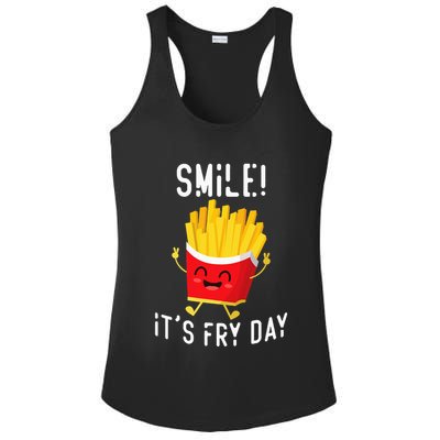 Smile ItS Fry Day Funny Kawaii Hot Fries French Fries Lover Ladies PosiCharge Competitor Racerback Tank