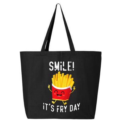 Smile ItS Fry Day Funny Kawaii Hot Fries French Fries Lover 25L Jumbo Tote
