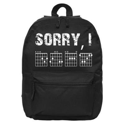 Sorry IDGAF Funny Hidden Message Guitar Chords For Lover 16 in Basic Backpack