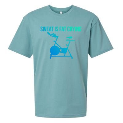 Sweat Is Fat Crying Spin Cycle Bike Gift Sueded Cloud Jersey T-Shirt