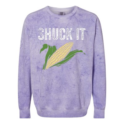 Shuck It Funny Farmer Corn Lover Market Festival Gift Colorblast Crewneck Sweatshirt