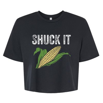 Shuck It Funny Farmer Corn Lover Market Festival Gift Bella+Canvas Jersey Crop Tee