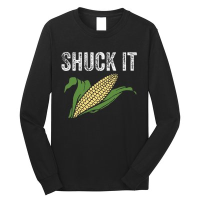 Shuck It Funny Farmer Corn Lover Market Festival Gift Long Sleeve Shirt