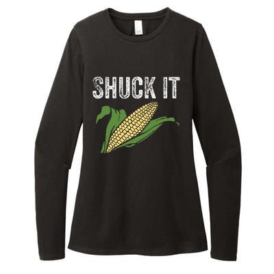 Shuck It Funny Farmer Corn Lover Market Festival Gift Womens CVC Long Sleeve Shirt