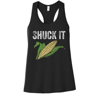 Shuck It Funny Farmer Corn Lover Market Festival Gift Women's Racerback Tank