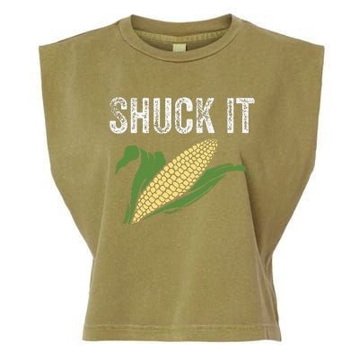 Shuck It Funny Farmer Corn Lover Market Festival Gift Garment-Dyed Women's Muscle Tee